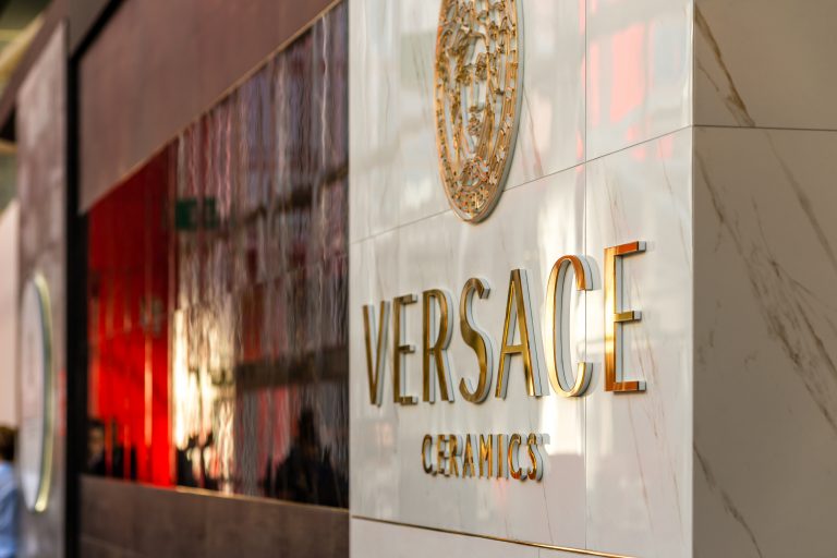 Bologna,(italy),,September,26,,2018:,Light,Is,Enlightening,Versace,Logo